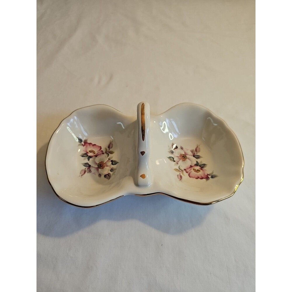 Vintage House of Webster Ceramics Briar Rose Divided Dish